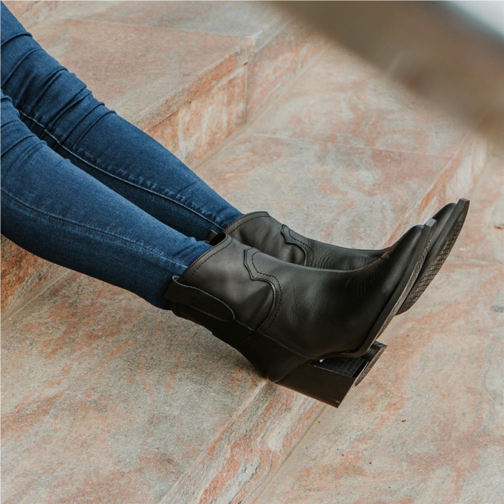 VIENTY botin cowboy piel negra Given