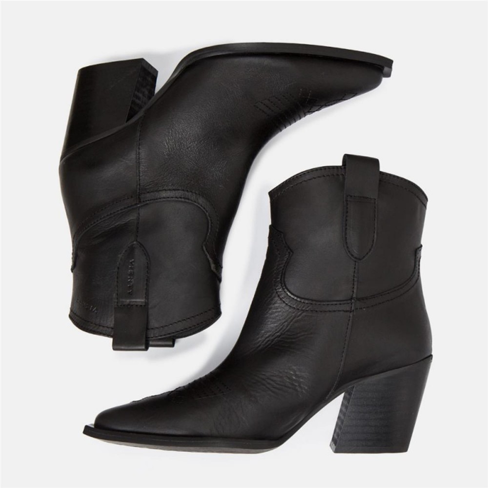 VIENTY botin cowboy piel negra Given