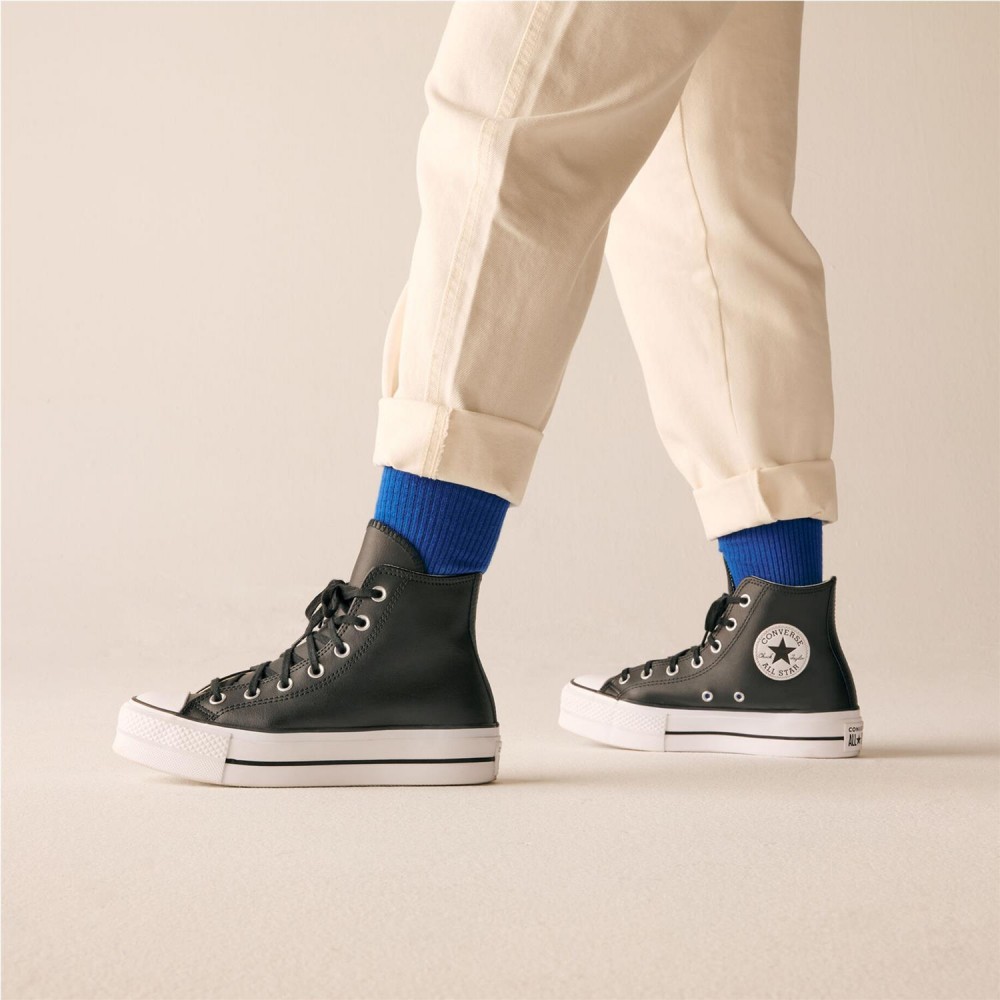 CONVERSE CTAS Lift Hi Plataforma piel...