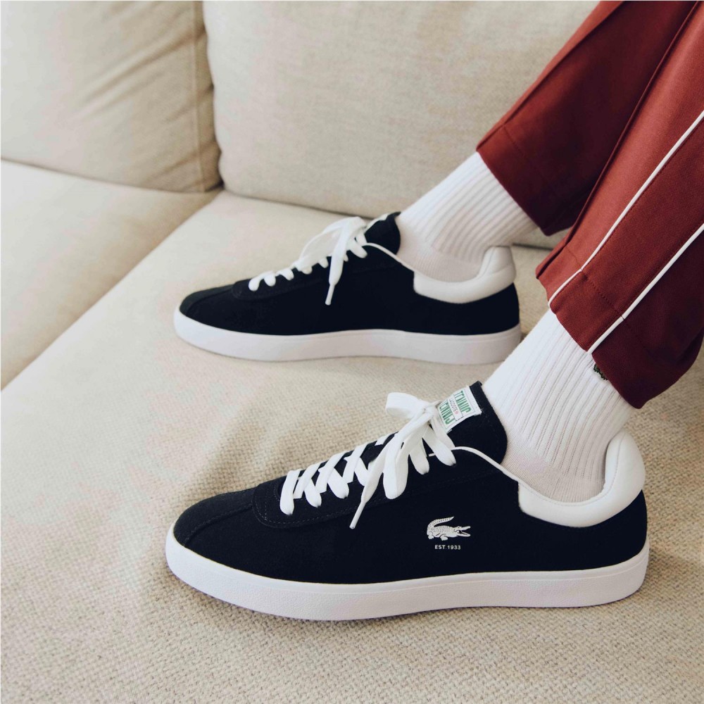 LACOSTE Baseshot unisex de ante negro LACOSTE Baseshot unisex de ante negro