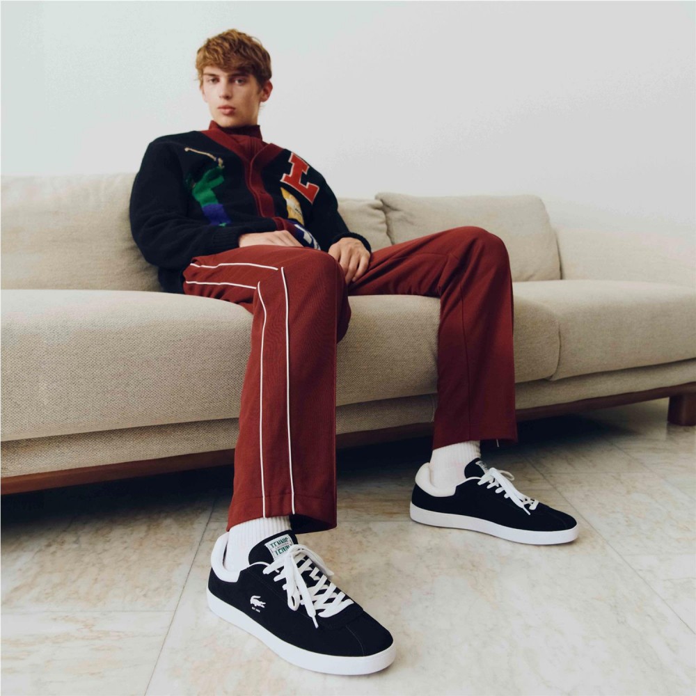 LACOSTE Baseshot unisex de ante negro LACOSTE Baseshot unisex de ante negro