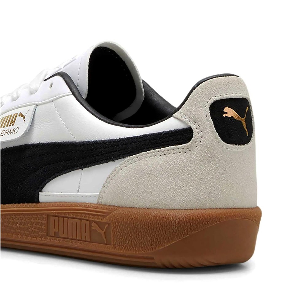 PUMA Palermo en piel blanco y ante beige